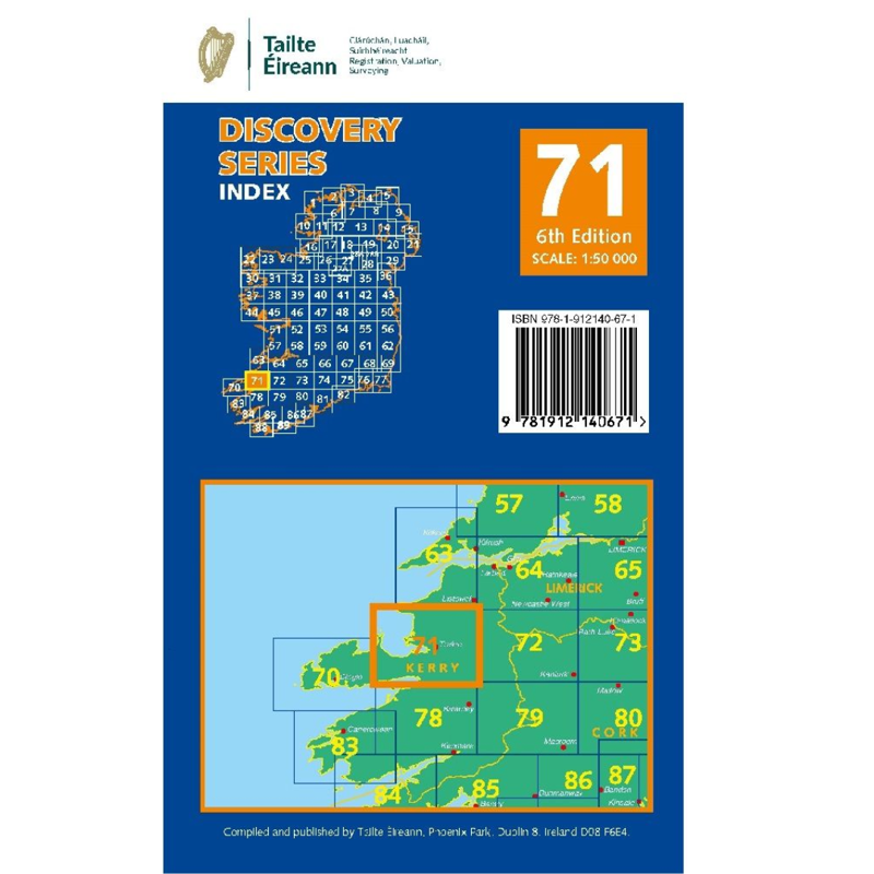 OSI Discovery Series Sheet 71 Kerry Map 6th Edition 2022 in Blue-1