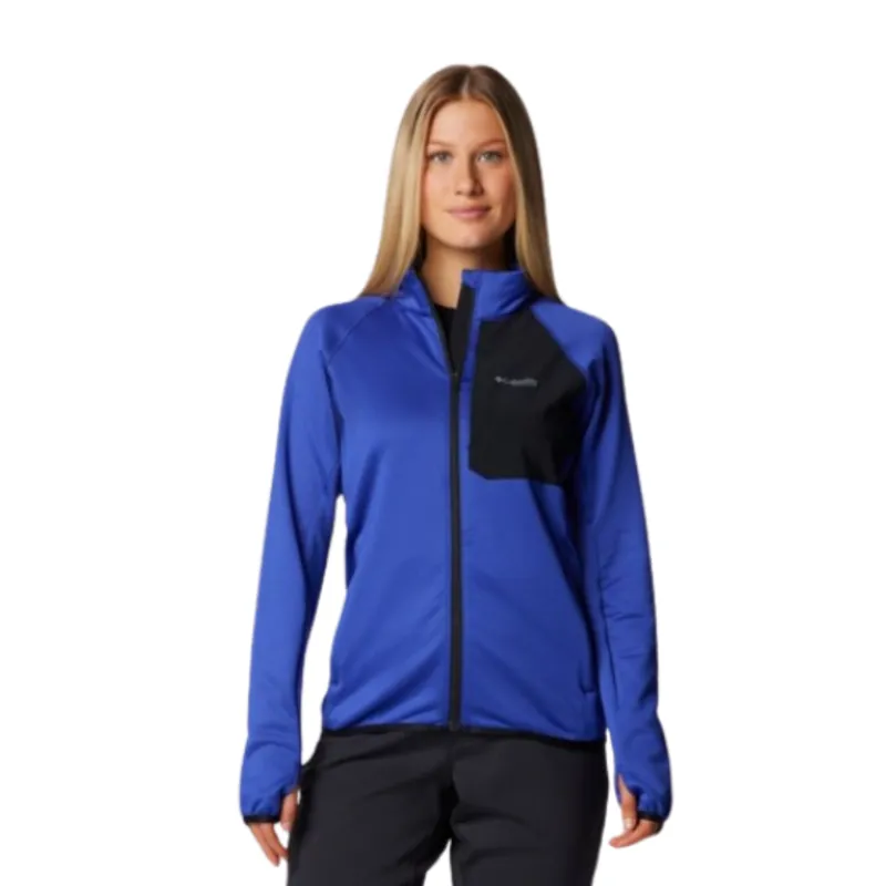 Columbia Womens Triple Canyon Grid Fleece Full Zip in Clematis Blue / Black