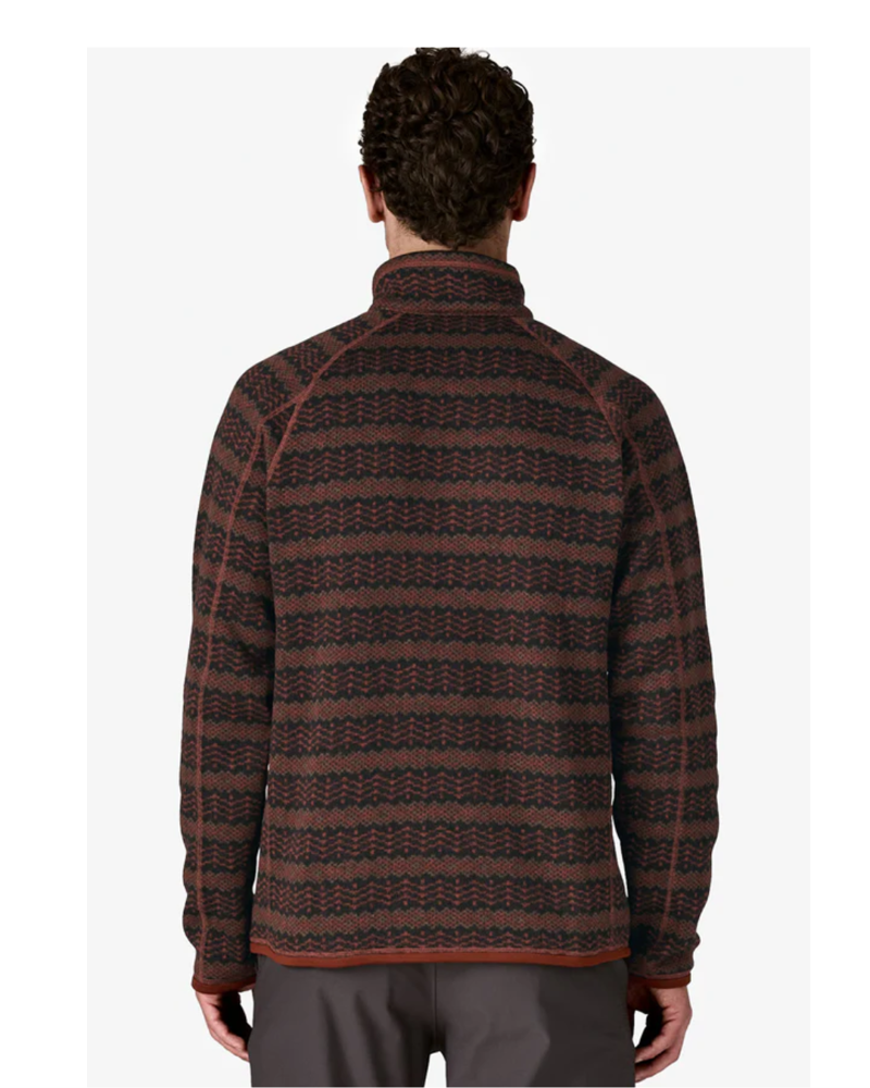 Patagonia Mens Better Sweater 1/4 Zip in Woven Together / Dried Vanilla-1