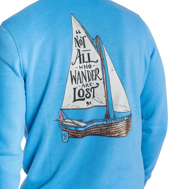 Saltrock Mens Lost Ships Pop Hoodie Light Blue-3