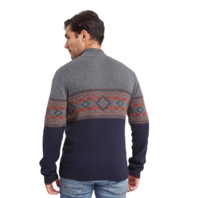 Sherpa Mens Tej Eco 1/4 Zip in Rathee Blue-1