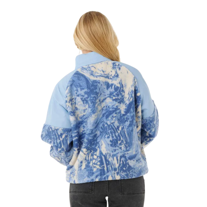 Rip Curl Womens Oceanic Anti-Series Zip Thru Polar in Blue-1