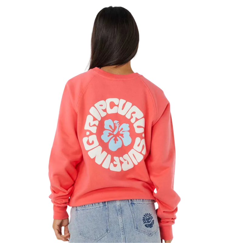 Rip Curl Womens Luxe Surf Raglan Relaxed Crew in Watermelon-1