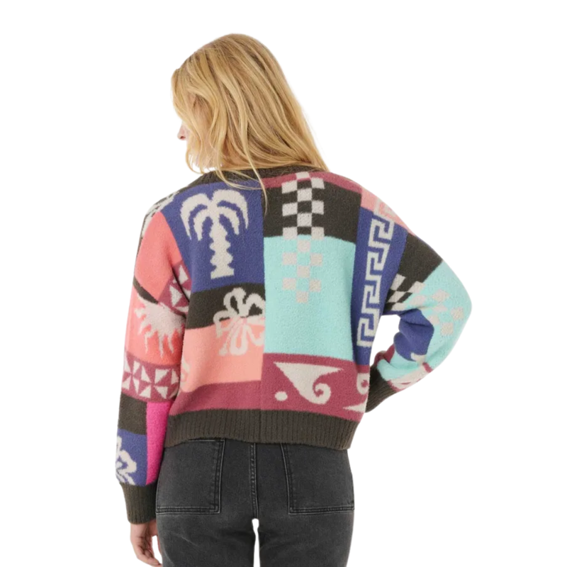 Rip Curl Womens Keepsakes Jacquard Cardi in Pink-1