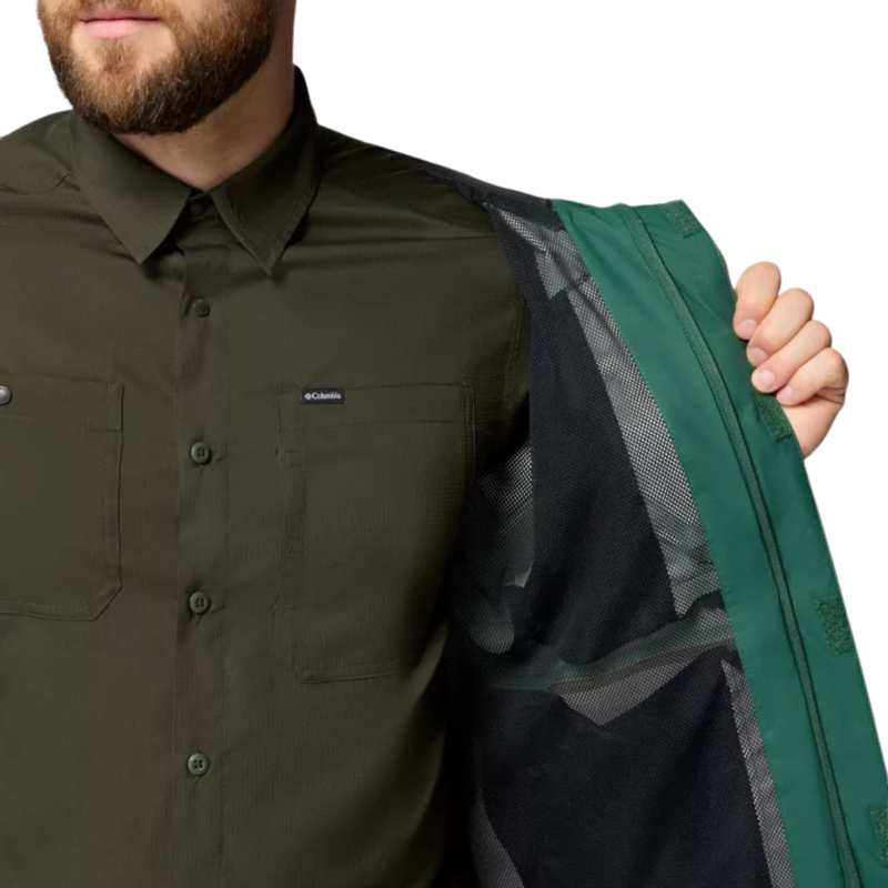 Columbia Mens Hikebound II Jacket in Rain Forest / Black-2