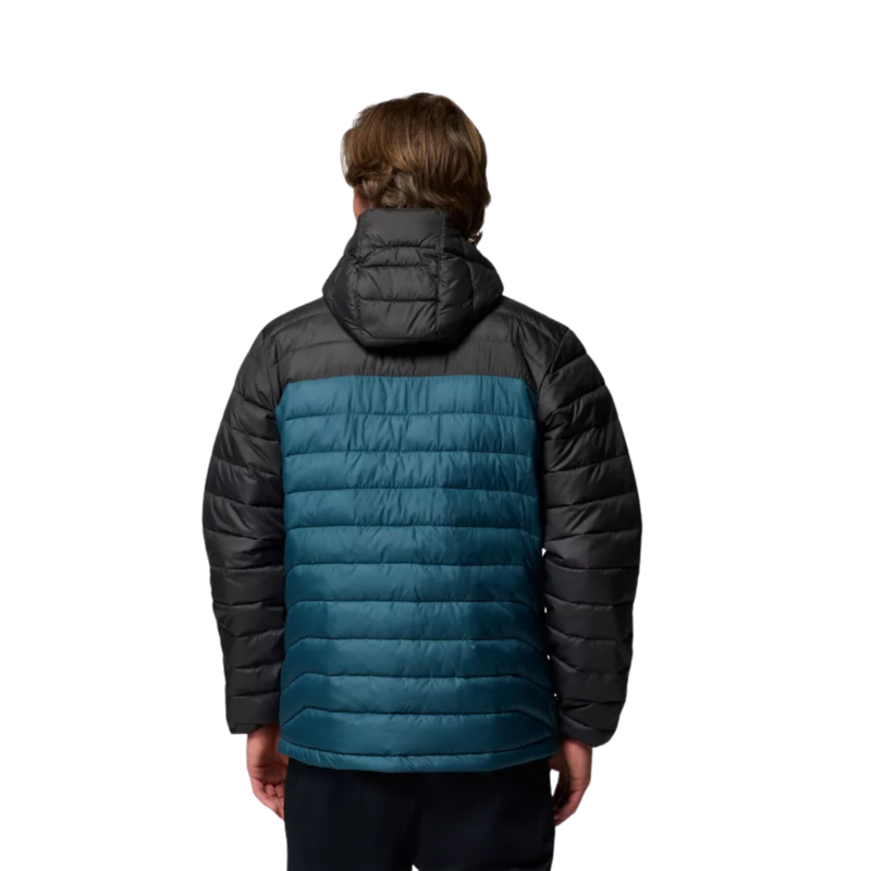 Columbia Mens Powder Lite II Hooded Jacket in Everblue / Shark-1