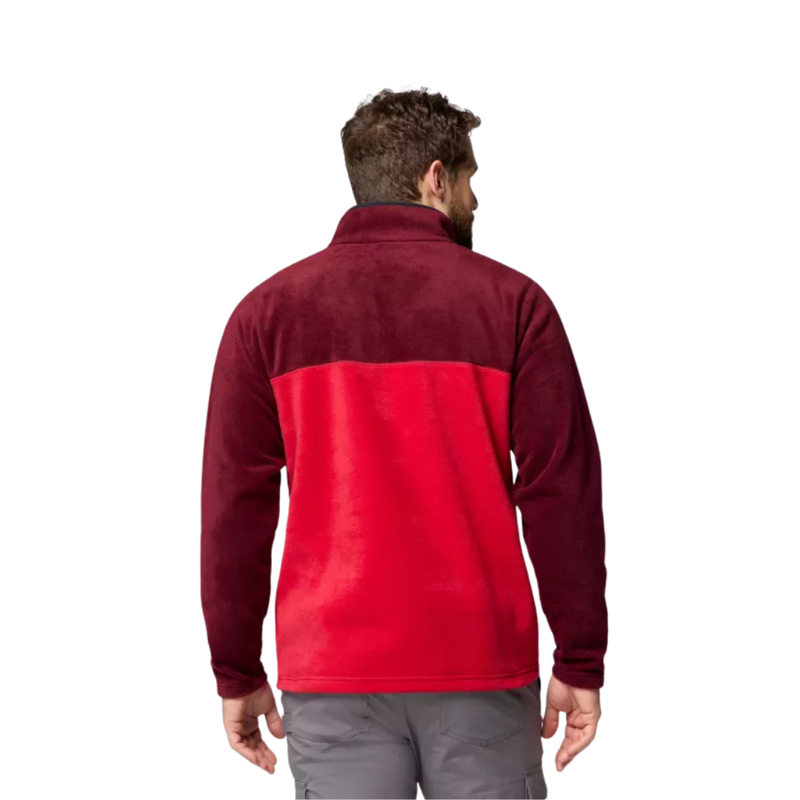 Columbia Mens Steens Mountain Half Snap II Fleece in Mountain Red / Rich Wine / Black-1