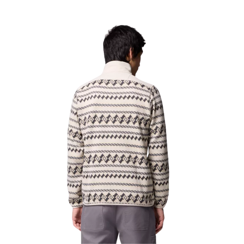 Columbia Mens Sweater Weather Printed Half Zip II in Dark Stone Knit-1
