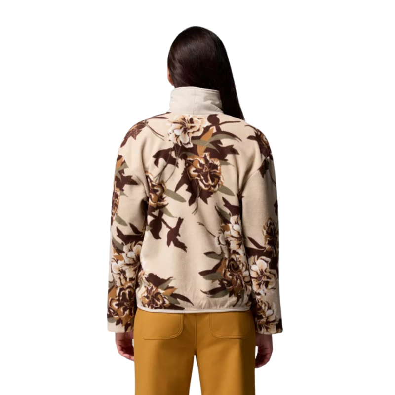 Columbia Womens Sequoia Grove Printed Half Zip Fleece in Dark Stone Blossoming-1