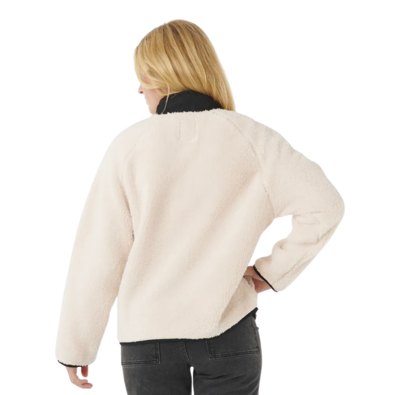 Rip Curl Womens Shore Break Polar Fleece in Off White / Black-1