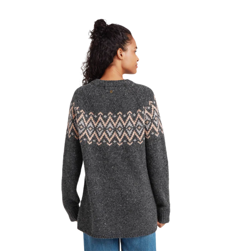 Sherpa Womens Dumji Long Sweater in Charcoal-1