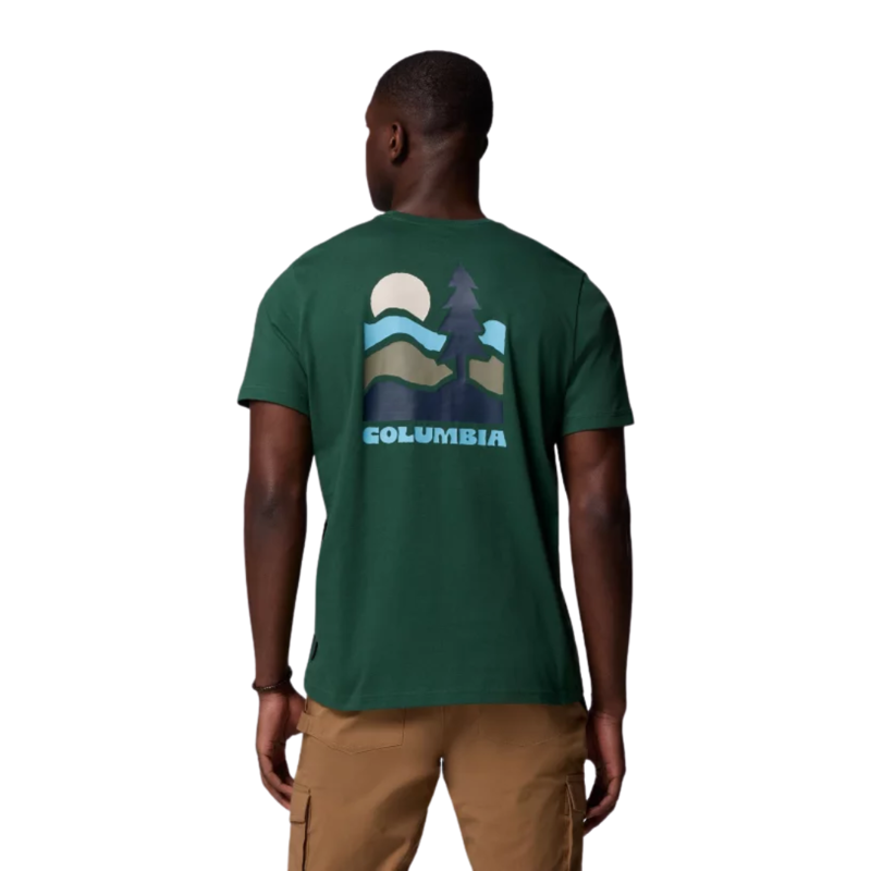 Columbia Mens Explorers Canyon Back S/S Tee in Rain Forest / Get Hiked-1