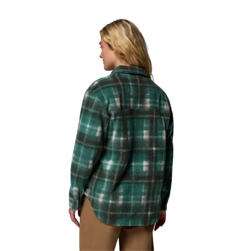 Columbia Womens Benton Springs Shirt Jacket II in Rain Forest Omblur-1