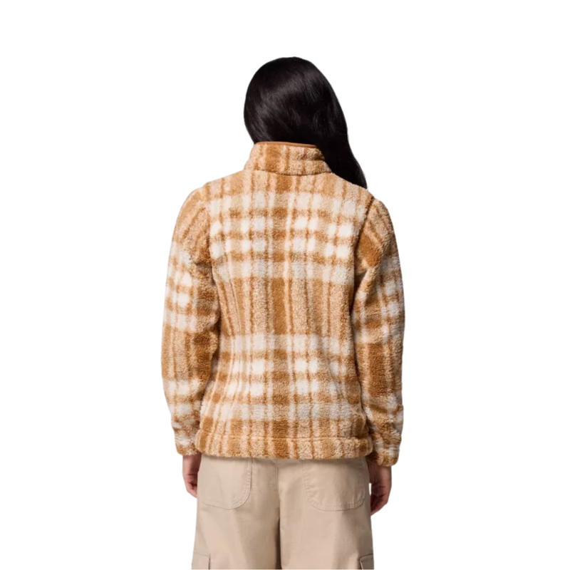 Columbia Womens West Bend 1/4 Zip II in Camel Brown Herringplaid-1