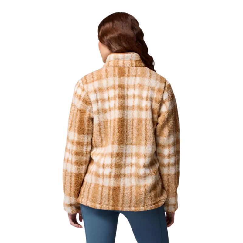 Columbia Womens West Bend Print Full Zip II in Camel Brown Herringplaid-1