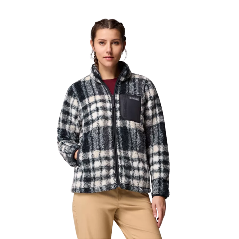 Columbia Womens West Bend Print Full Zip II in Black Herringplaid
