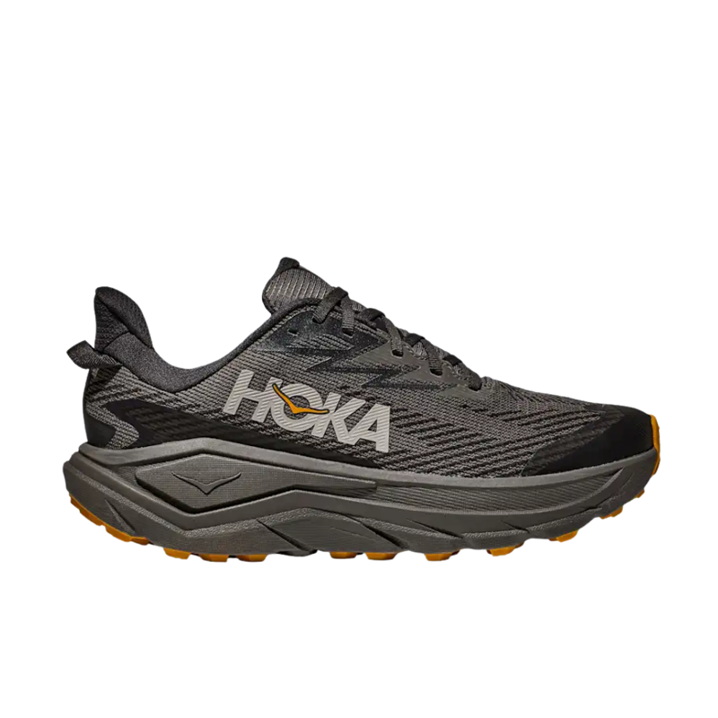 Hoka Mens Challenger 8 GTX in Asphalt Grey / Varsity Yellow
