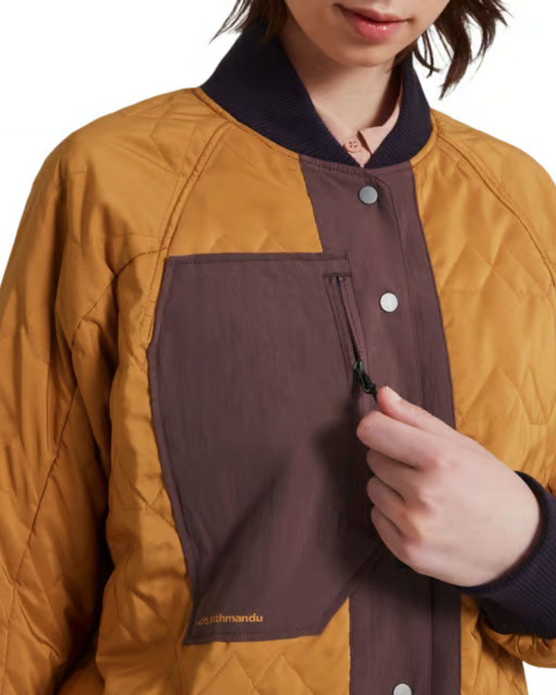 Kathmandu Womens Two-Ways Reversible Bomber Jacket in Mustard / Mauve-2