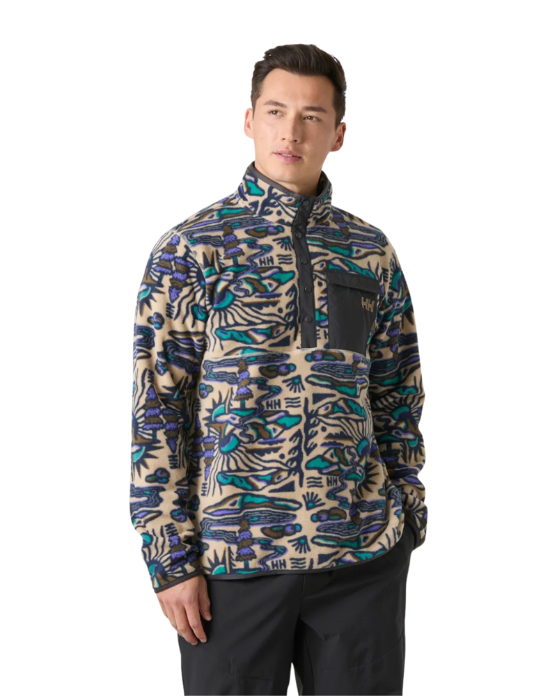 Helly Hansen Mens Maridalen Printed Fleece in HH Khaki Rayco Aop