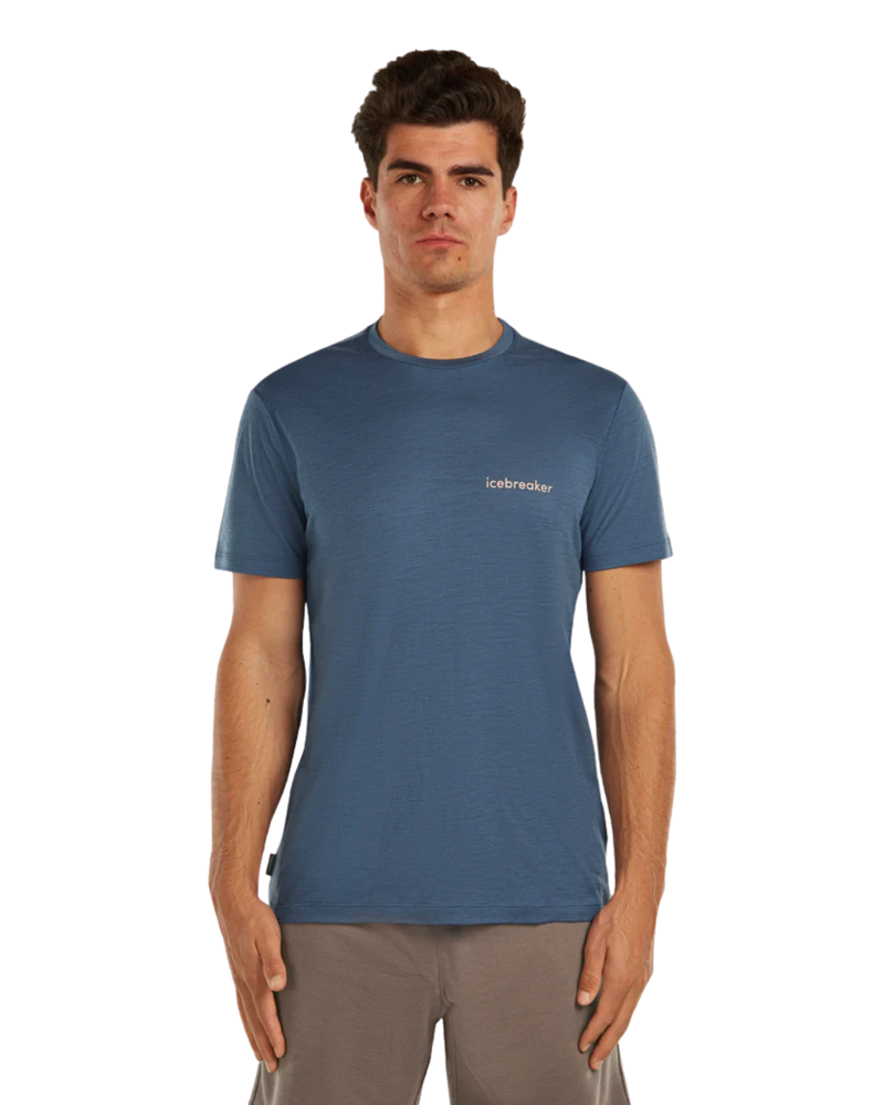 Icebreaker Mens Merino 150 Tech Lite Tee IB Wordmark in Dawn