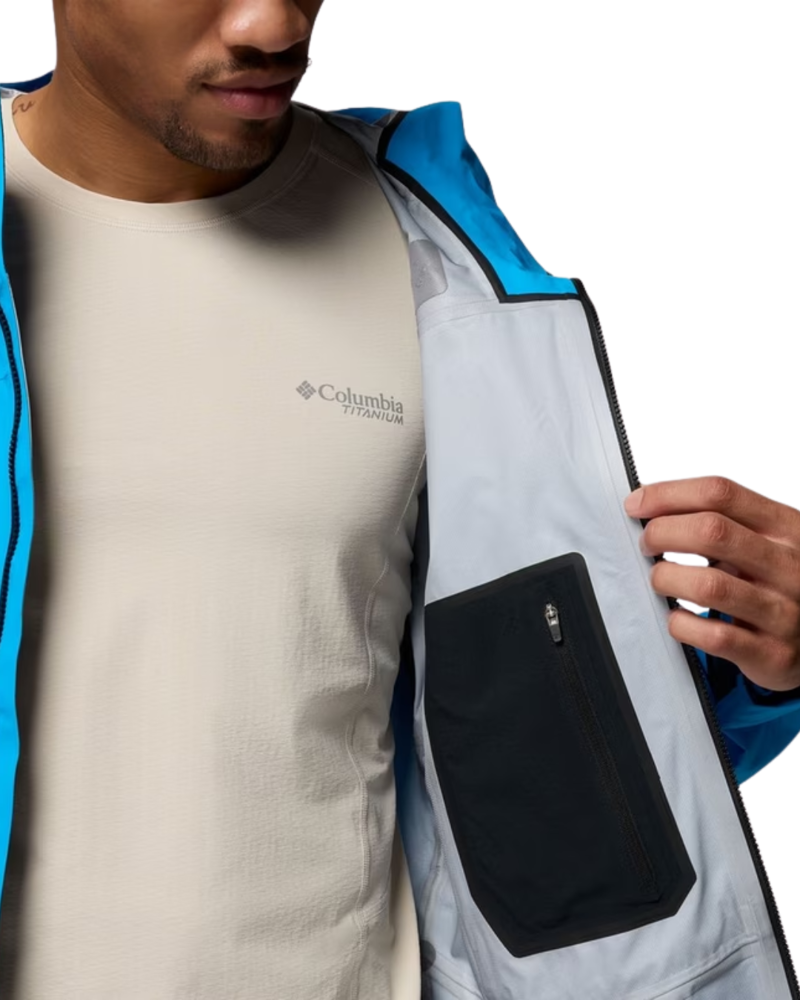 Columbia Mens Saudan Pro 3L Shell in Compass Blue-1