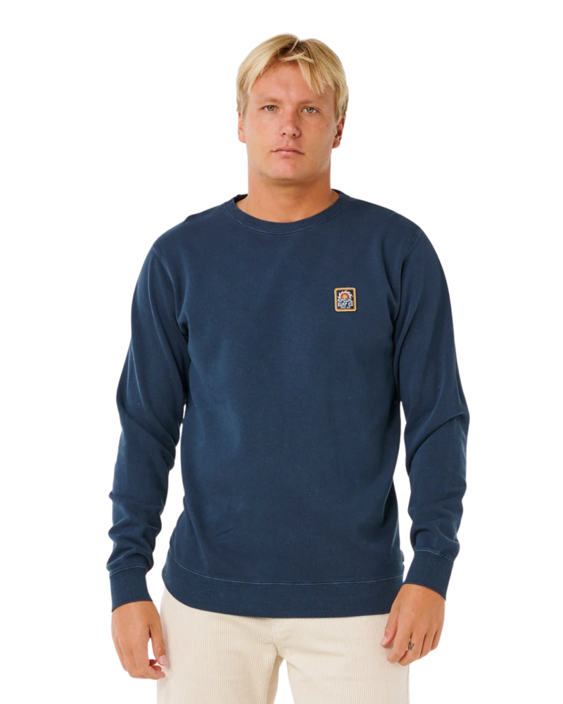 Rip Curl Mens Pacific Rinse Patch Crew in Dark Navy