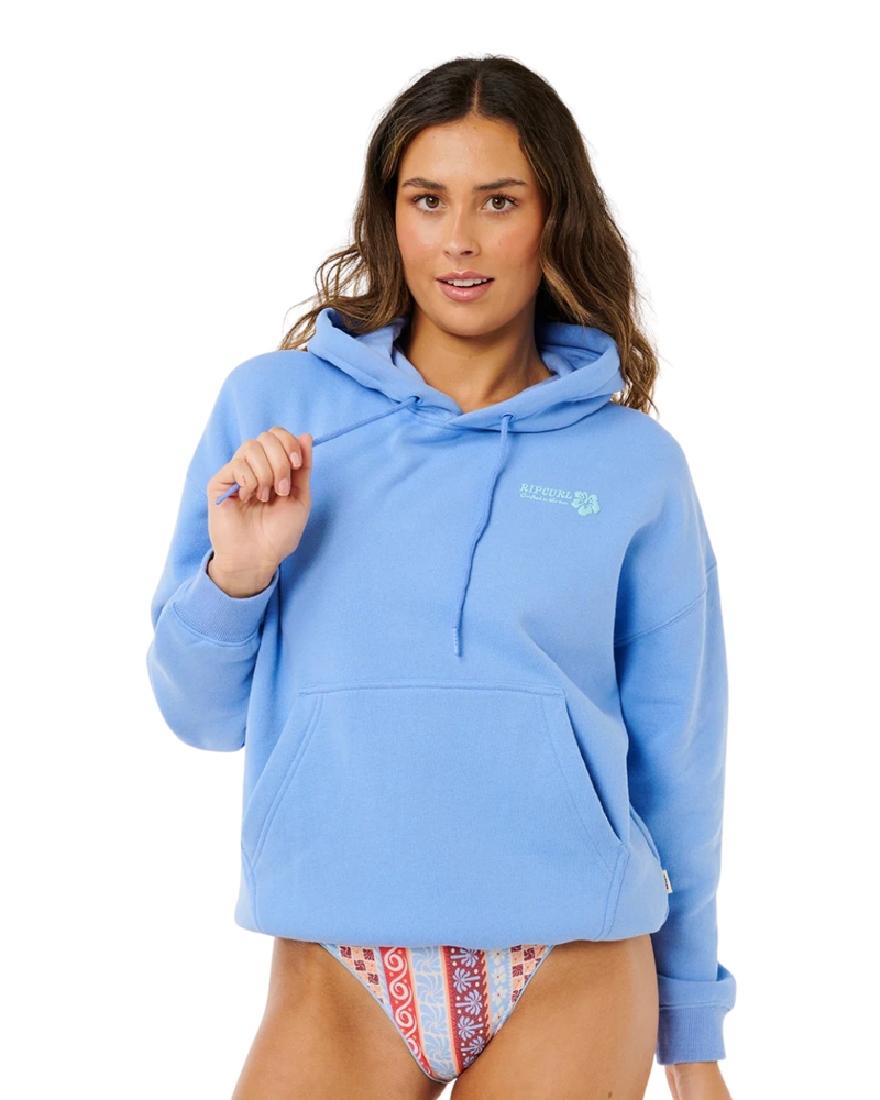 Rip Curl Women's Surf Puff Heritage Hood in Cornflower Blue