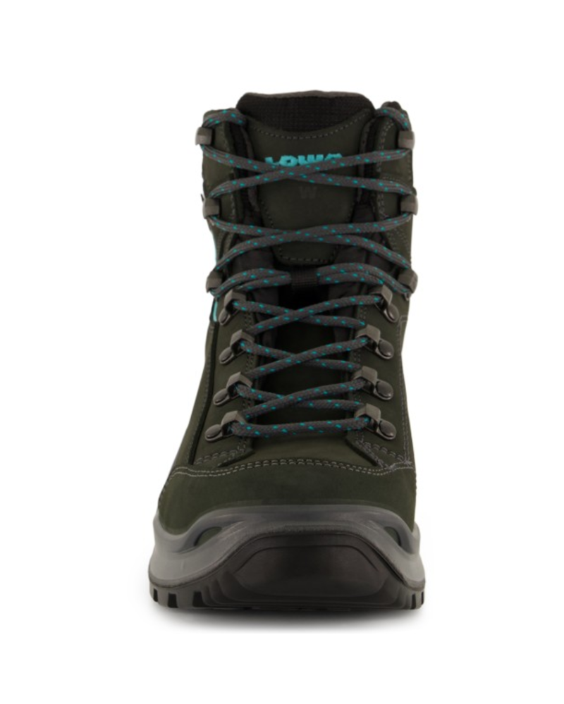 Lowa Womens Renegade Evo GTX Mid Wide Fit in Asphalt / Turquoise-1
