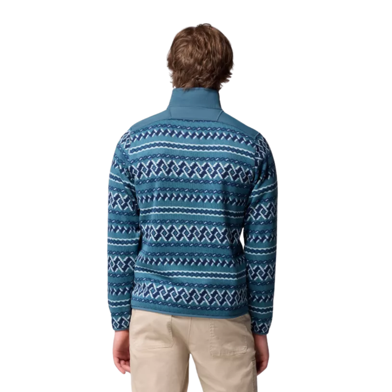 Columbia Mens Sweater Weather Printed Half Zip II in Everblue KnitKnot-1