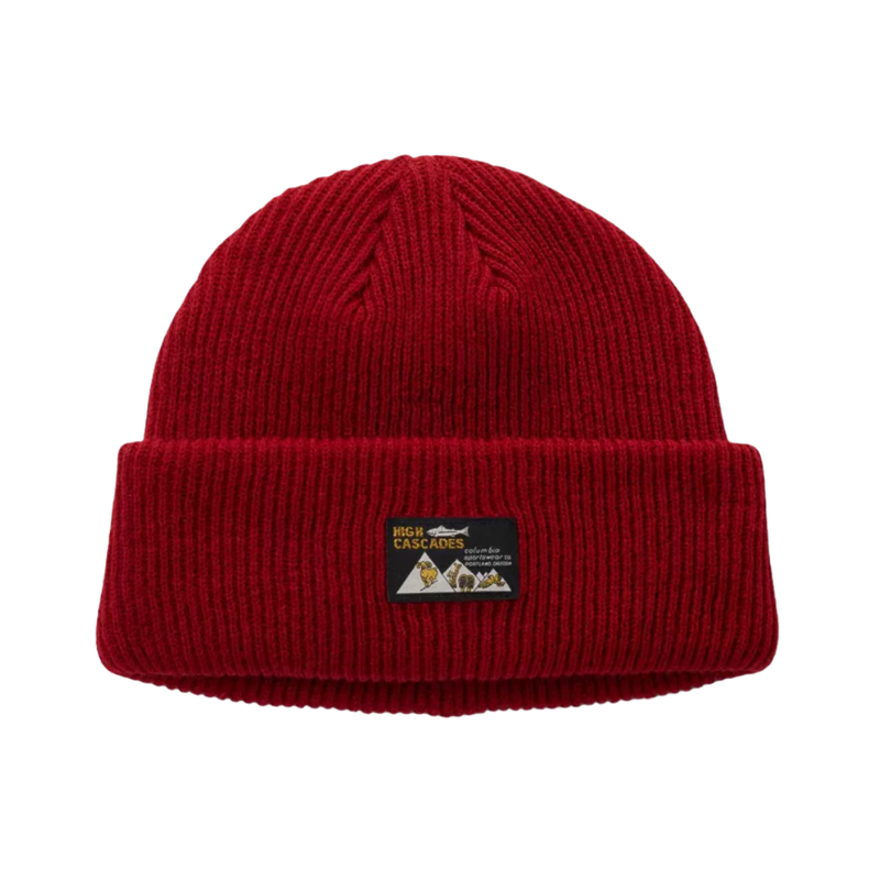 Columbia Provisions Cuffed Beanie in Red Dahlia / Heritage High Cascades