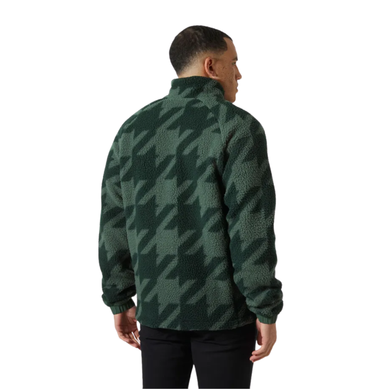 Helly Hansen Mens Panorama Printed Pile Snap in Jungle Green Houndstooth A-1