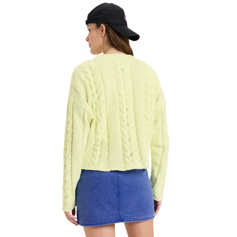 Roxy Womens Chloe Kim Cropped Cable in Yellow Pear-1