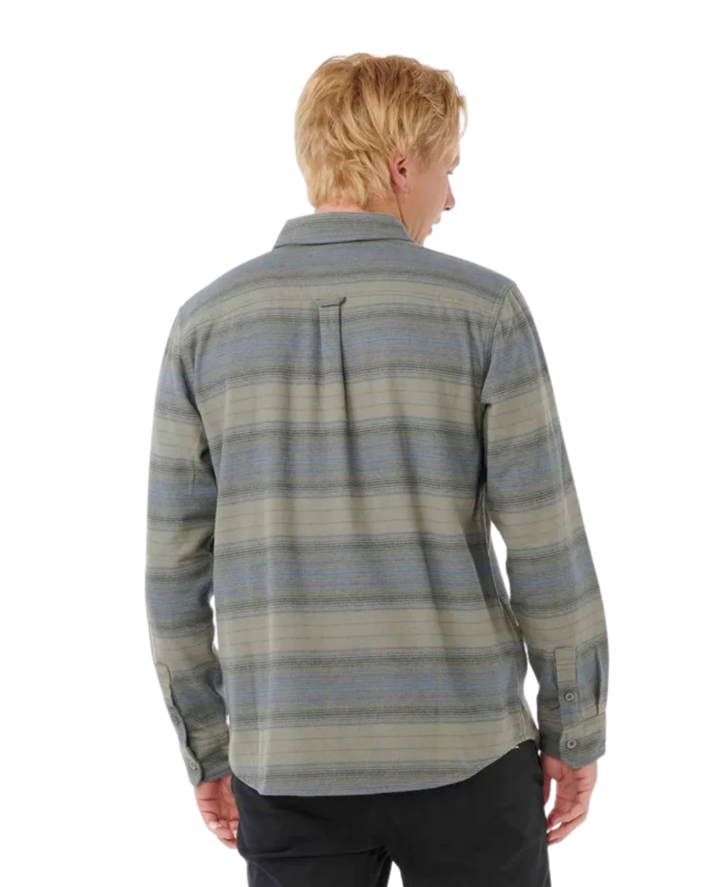Rip Curl Mens Line Up Flannel Shirt in Deep Cactus-1
