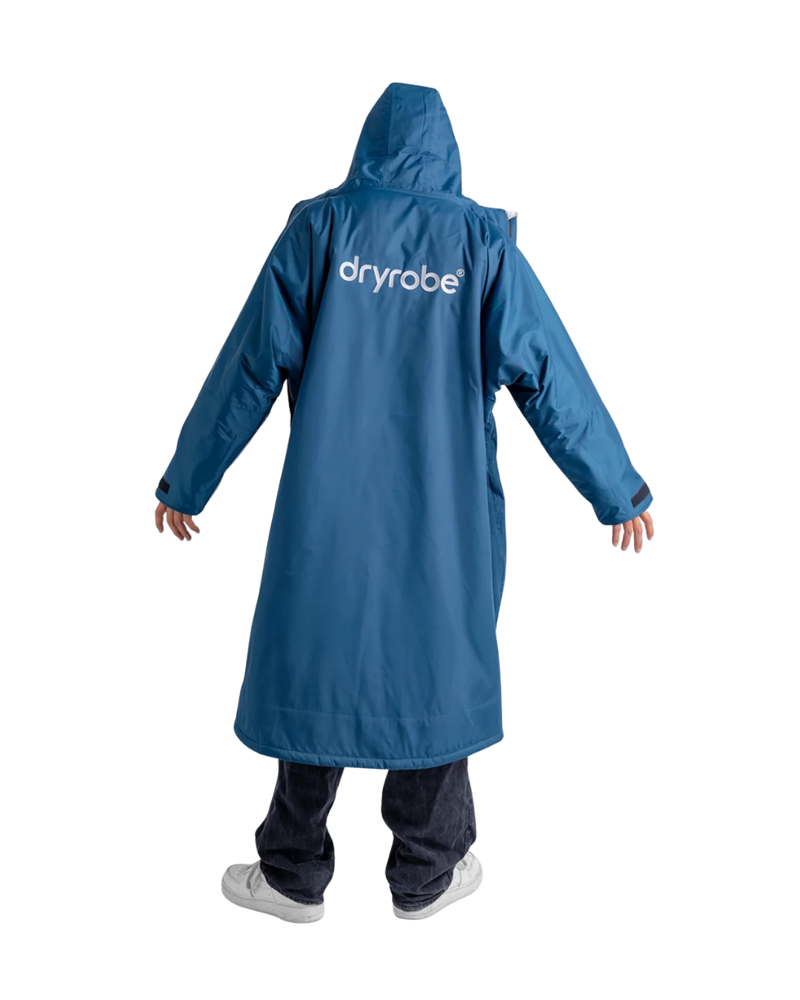 Dryrobe Adults Advance Long Sleeve Changing Robe in Deep Sea Blue / Sand Camo-2