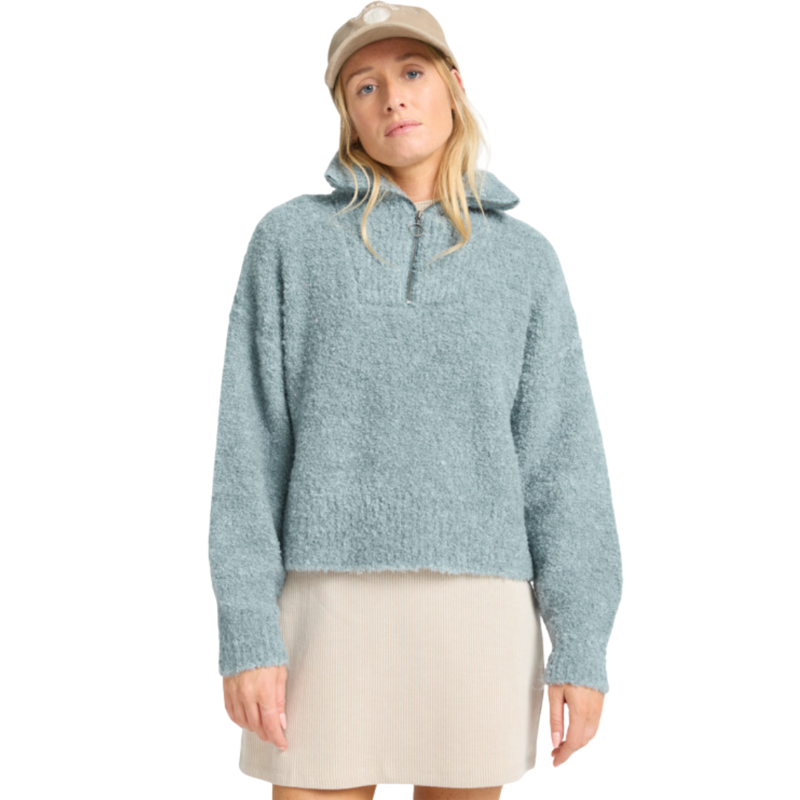 Billabong Womens Lost Heaven Half Zip in Slate Blue-1
