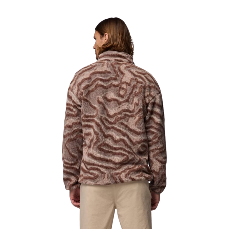 Columbia Mens Helvetia II Printed Half Snap Fleece in Iron / Topoglitch-1