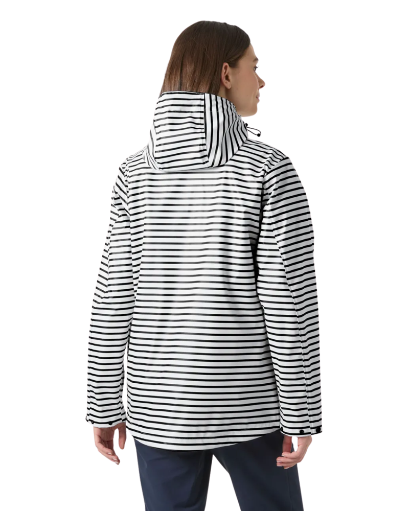 Helly Hansen Womens Moss Jacket in White Navy Stripe-1