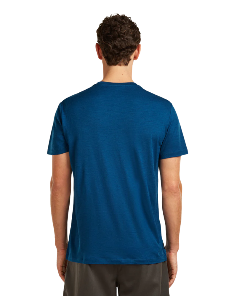 Icebreaker Mens Merino 150 Tech Lite Tee S/S Range Stripes in Atlantis-1