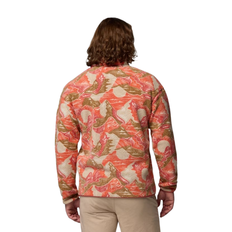 Columbia Mens Helvetia II Half Snap Fleece in Washed Red-1