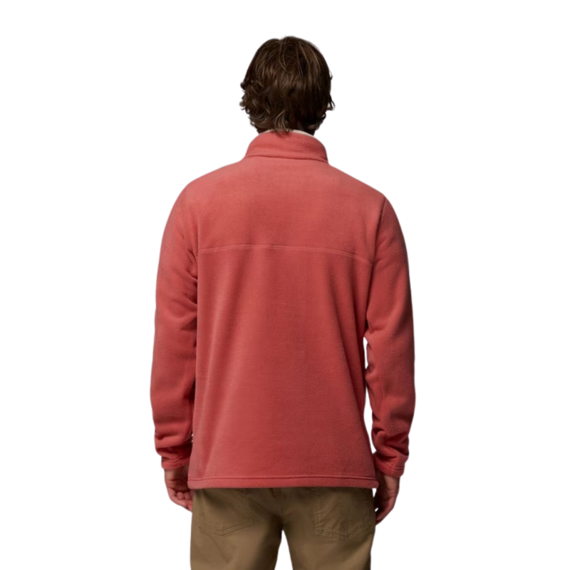 Columbia Mens Steens Mountain Half Snap II Fleece in Washed Red / Dark Stone-1