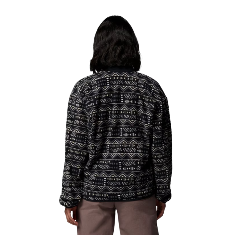 Columbia Womens Sequoia Grove Printed Half Zip Fleece in Black / Horizons-1