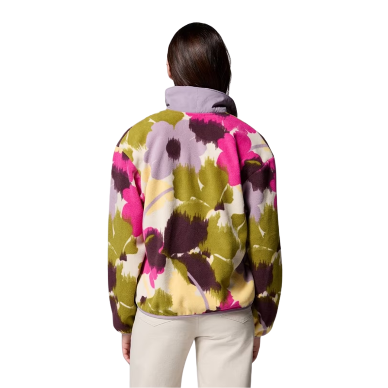 Columbia Womens Sequoia Grove Printed Half Zip Fleece in Fuchsia / Ikatbloom-1