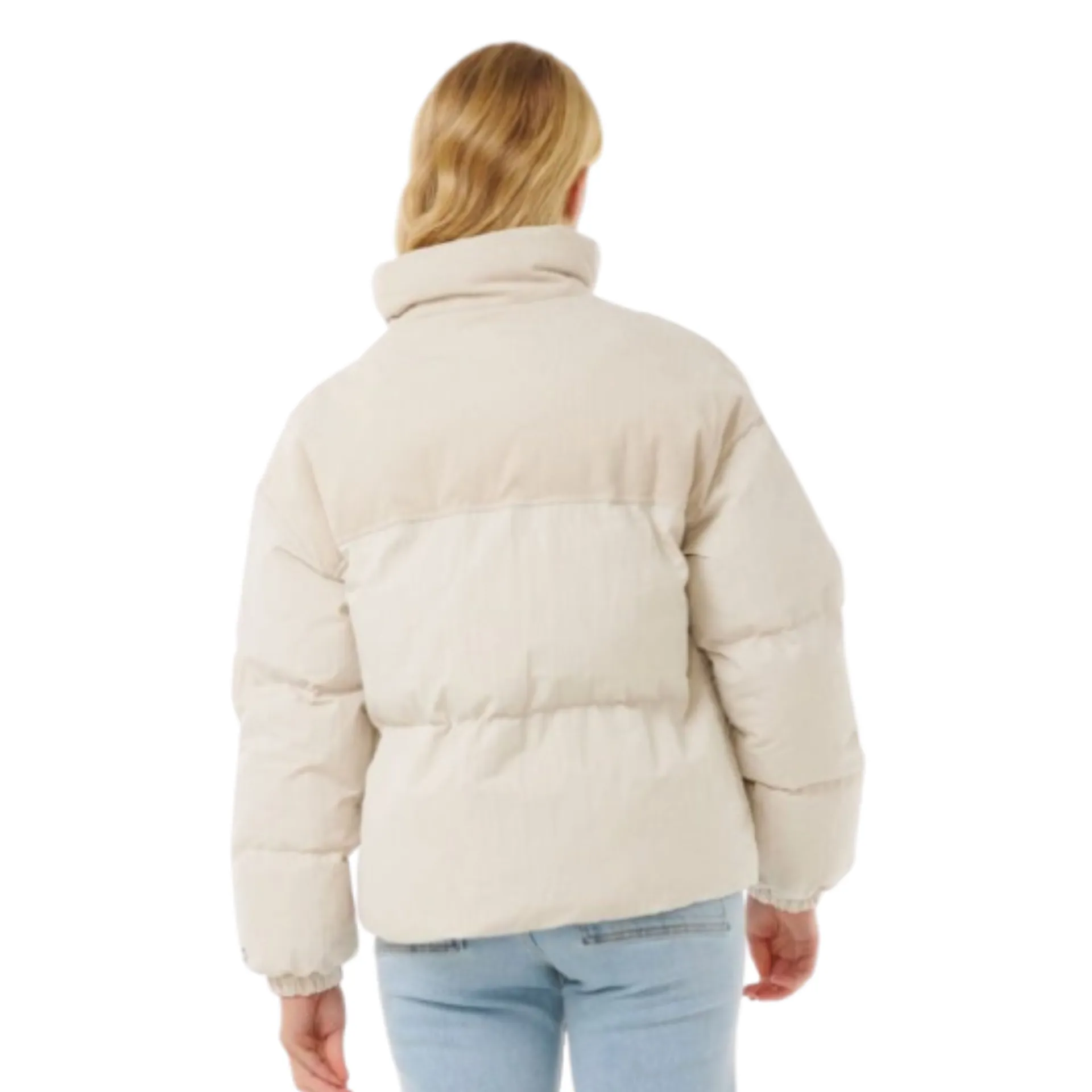 Rip Curl Womens High Tide Mixed Cord Puffer in Off White