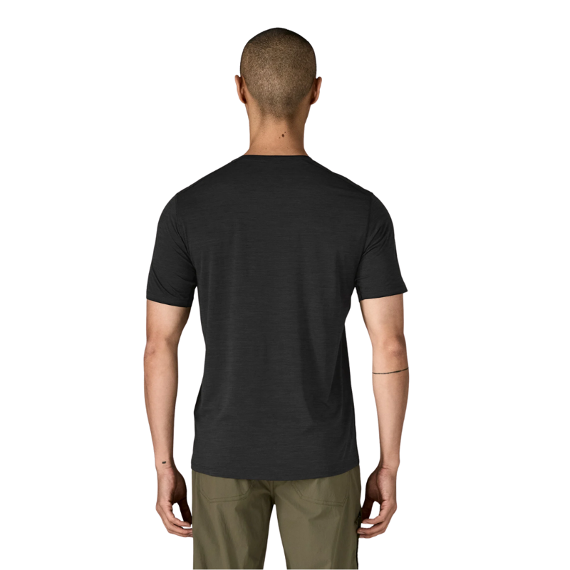 Patagonia Mens Cap Cool Ultra Shirt in Black / Forge Grey X-Dye-1