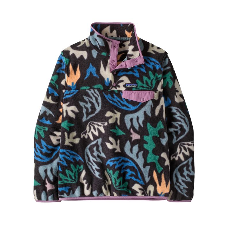 Patagonia Women's Lightweight Synchilla Snap-T Pullover in Kaleido/Black