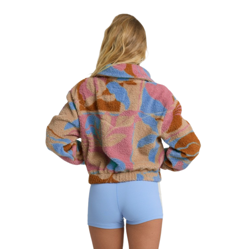 Billabong Womens Barra Half Zip Fleece in Oatmeal-1