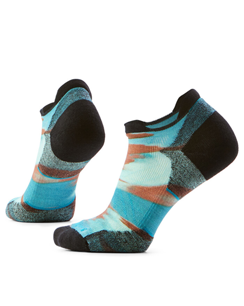 Smartwool Womens Run Targeted Cushion Brushed Print Low Ankle Socks in Nightfall Blue