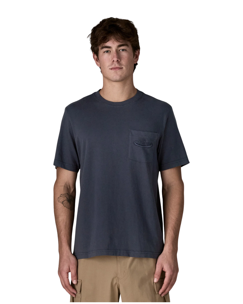 Patagonia Mens M/W 95 Oval Logo Pocket Tee in New Navy