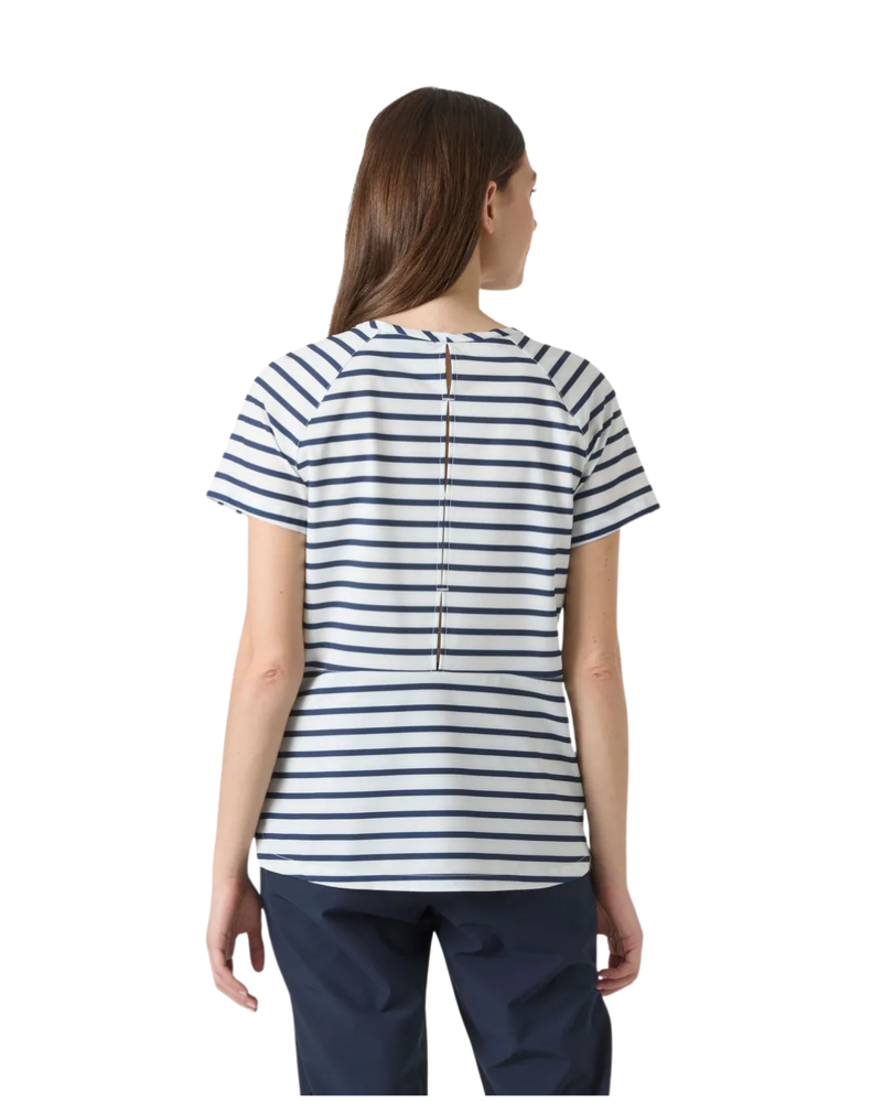 Helly Hansen Womens Thalia T-Shirt in White Navy Stripe-1