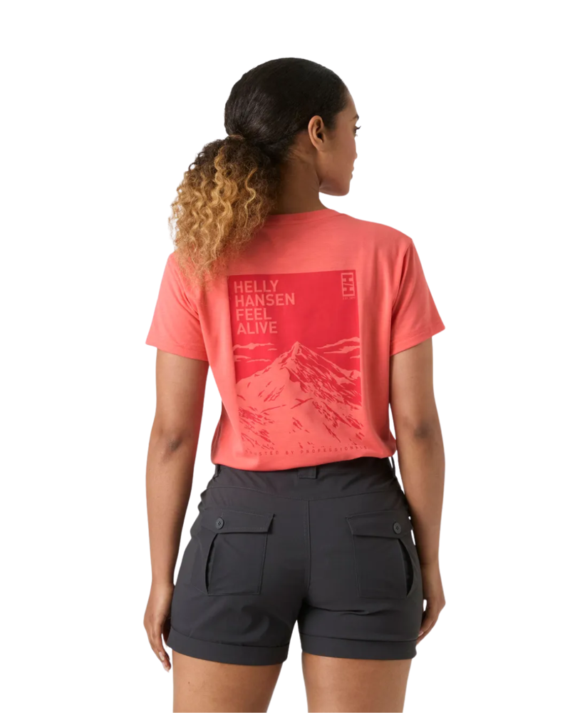 Helly Hansen Womens Skog Graphic Tee in Sunset Pink-1